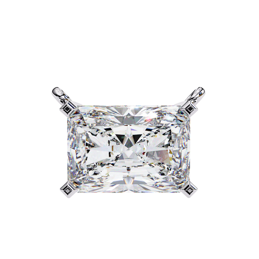 Radiant-cut diamond with brilliant sparkle 925 SILVER (0.7 CT)