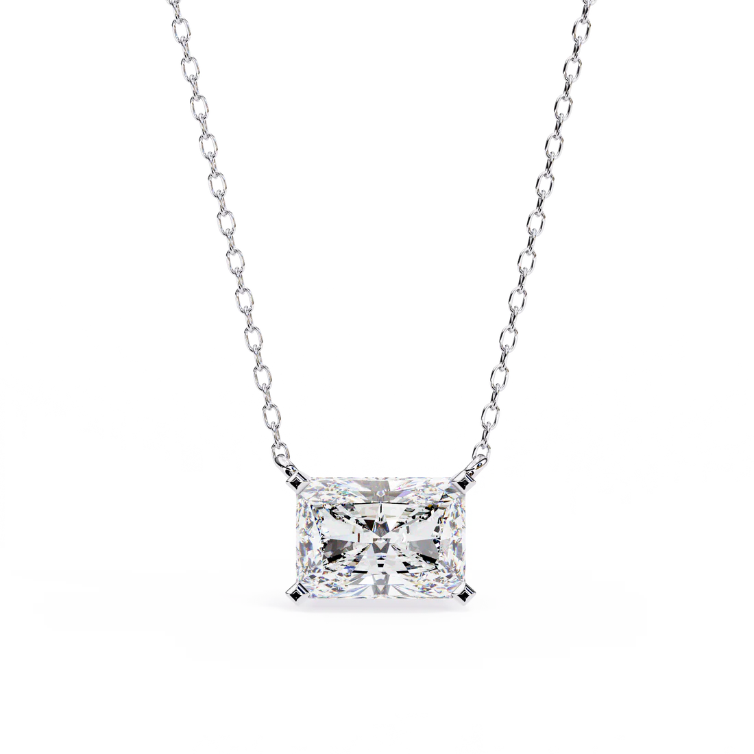 Radiant-cut diamond with brilliant sparkle 925 SILVER (0.7 CT)