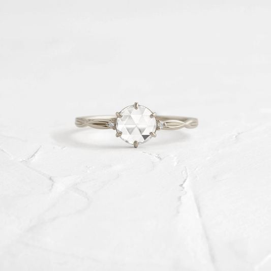 Twine Ring 0.50 CT Round Cut Diamond in 925 Sterling Silver | Braided Vintage Inspired Engagement Ring