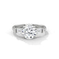 Timeless Three-Stone Round Diamond Ring with Sleek Baguette Accents in 925 Silver (1CT)