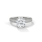 Round-Cut Diamond Engagement Ring with Hidden Halo & Pave Band in 925 Silver