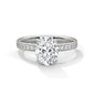 Oval-Cut Diamond Engagement Ring with Shimmering Pavé Band for Timeless Elegance in 925 Silver