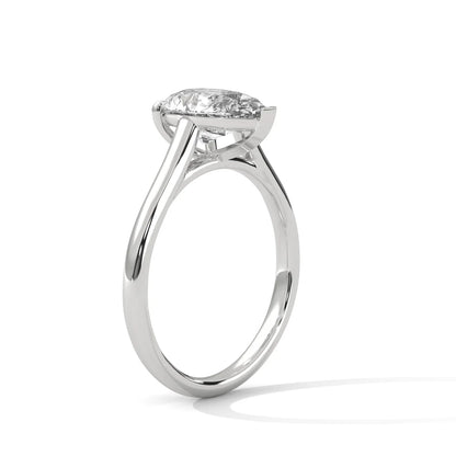 Pear-Shaped Diamond Solitaire Ring | Elegant Prong Setting Engagement Ring in 925 Silver