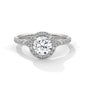 Round Diamond Halo Ring – A Symbol of Love and Commitment in 925 Silver | Elegant Bridal Fine Jewelry