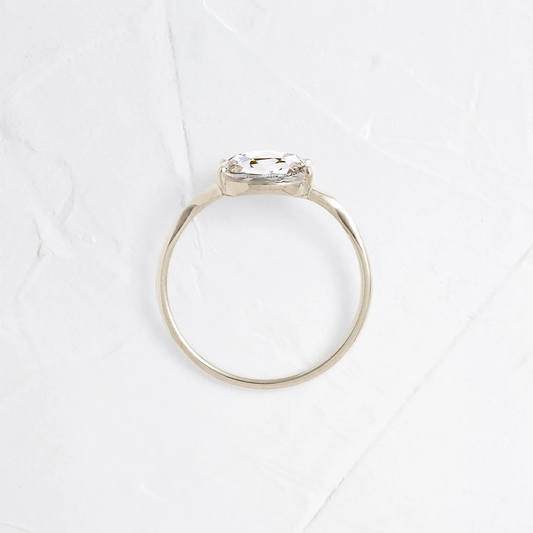 Corset Ring 1.6 CT Rose cut in 925 Sterling Silver | Rose Cut Diamond Cinched Band Minimalist Engagement Ring for Women