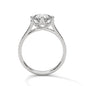 Round Brilliant-Cut Solitaire Engagement Ring with Pave Band in 925 Silver