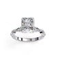 Radiant Engagement Ring with Marquise & Round Accents in 925 Silver