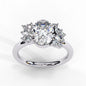 Radiant Floral Cluster Diamond Engagement Ring in 925 Silver
