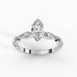 Unique Marquise Diamond Ring with Side Stone Detailing in 925 Silver (1CT)