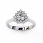 Romantic Heart-Shaped Diamond Engagement Ring in 925 Silver