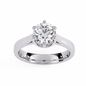 Round Brilliant Solitaire Engagement Ring with Hidden Diamond Accents in 925 Silver