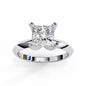 Princess-Cut Diamond Solitaire Engagement Ring in 925 Silver