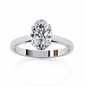 Oval Cut Solitaire Engagement Ring in 925 Silver | Classic Oval Diamond Ring for Women