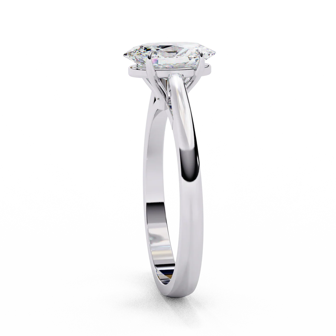 Oval Cut Solitaire Engagement Ring in 925 Silver | Classic Oval Diamond Ring for Women