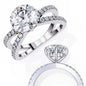 Round-Cut Diamond Engagement Ring with Split Pave Band in 925 Silver | Elegant Bridal Fine Jewelry (0.70CT)