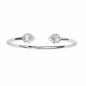 Delicate Open Bangle with Pear Shape Diamond Ends | Elegant Minimalist Jewelry 925 Silver
