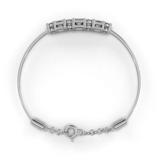 Radiant Bracelet with Round and Princess-Cut Crystals 925 Silver