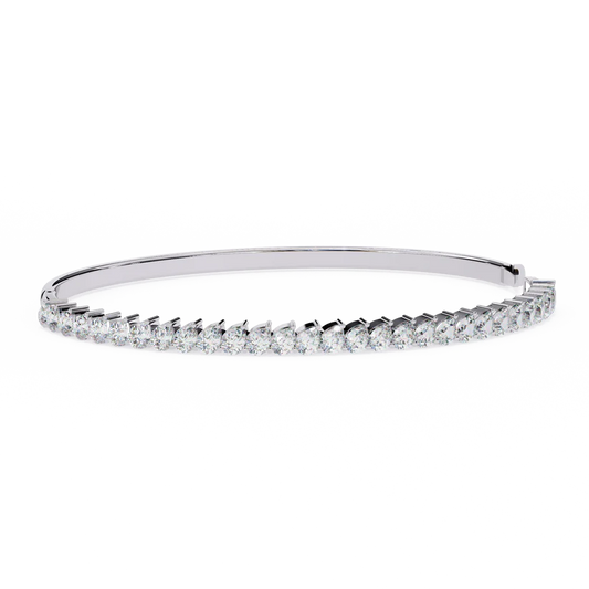 Stunning Bangle with Sparkling Diamonds - Timeless Elegance for Your Jewelry Collection 925 Silver