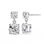 Elegant Double Diamond Drop Earrings – Classic & Timeless Jewelry 925 Silver