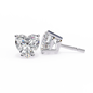 Heart-Shaped Diamond Stud Earrings 925 Silver