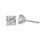 Cushion Cut Diamond Stud Earrings – Elegant 4-Prong Solitaire Design 925 Silver