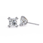 Princess-Cut Diamond Stud Earrings with Classic 4-Prong Setting 925 Silver