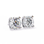 Classic Round-Cut Diamond Stud Earrings with Elegant Heart Detailing 925 Silver