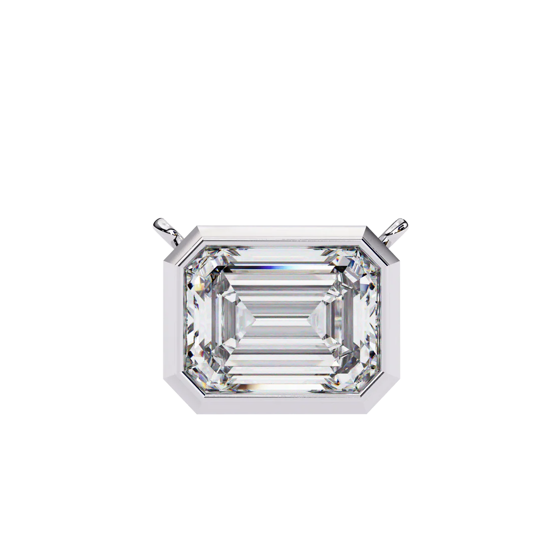 Elegant Emerald-Cut Diamond Pendant with Sleek Bezel Setting, Radiating Timeless Brilliance in 925 Silver | Minimalist Fine Jewelry Necklace (0.70 CT)