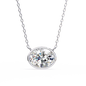 Oval-Cut Diamond Bezel Pendant in 925 Silver (1CT)