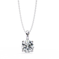 Elegant Round-Cut Diamond Pendant Necklace | Classic Four-Prong Setting in 925 Silver (1CT)