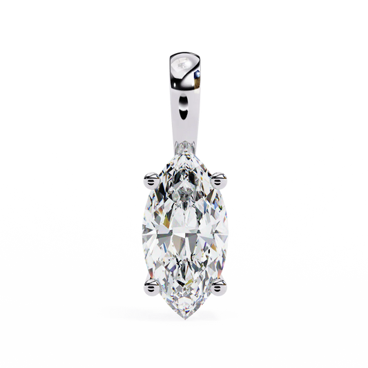 Marquise Diamond Pendant Necklace in 925 Silver (1CT)