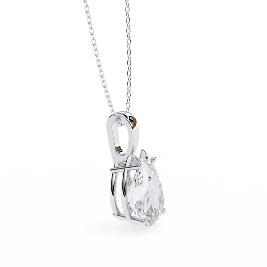 Featuring a Beautiful Teardrop-Shaped Pendant that Adds Elegance to Any Outfit in 925 Silver (1CT)