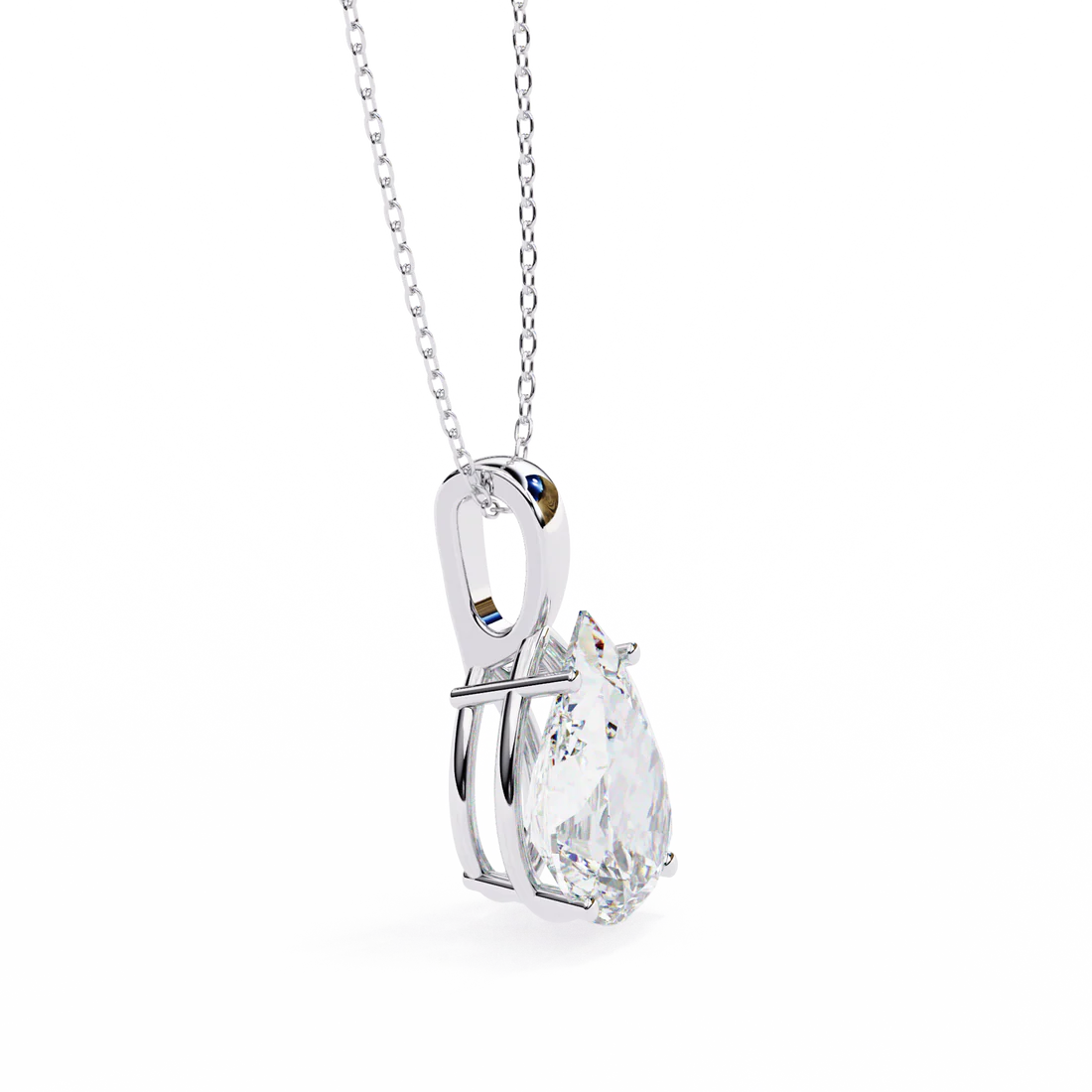 Featuring a Beautiful Teardrop-Shaped Pendant that Adds Elegance to Any Outfit in 925 Silver (1CT)