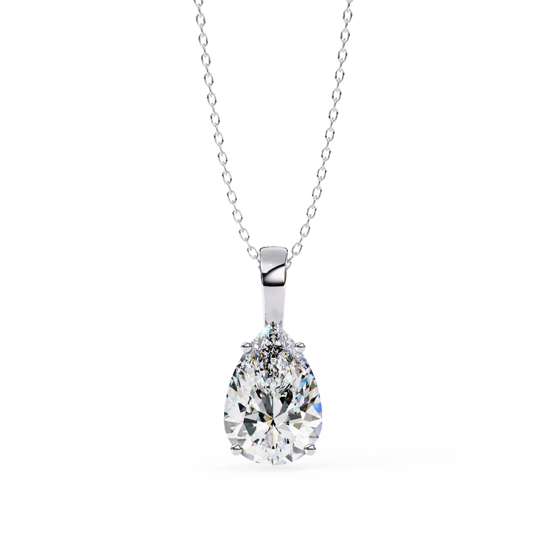 Featuring a Beautiful Teardrop-Shaped Pendant that Adds Elegance to Any Outfit in 925 Silver (1CT)