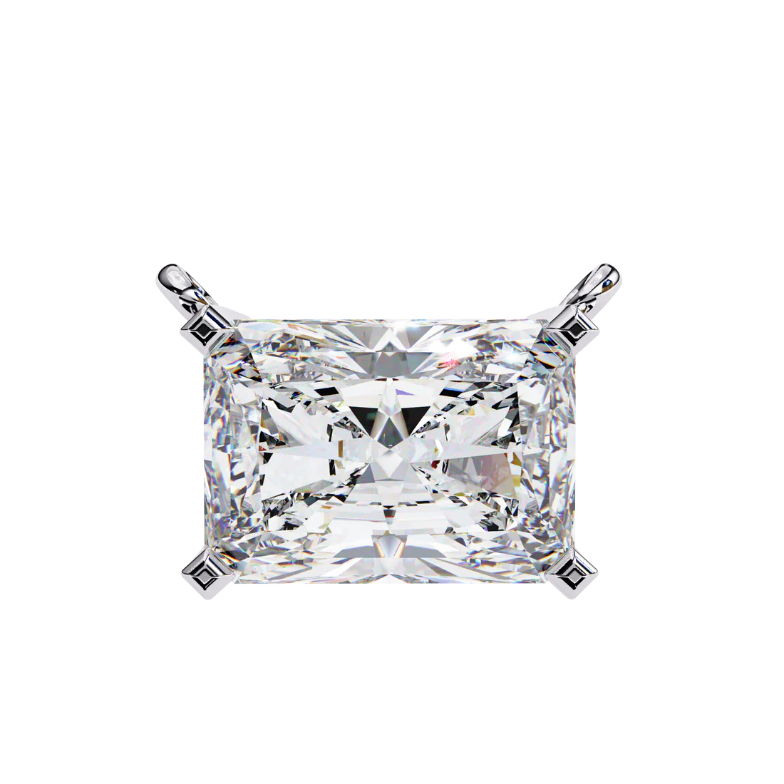 Radiant-cut diamond with brilliant sparkle 925 SILVER (0.7 CT)