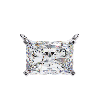 Radiant-cut diamond with brilliant sparkle 925 SILVER (0.7 CT)
