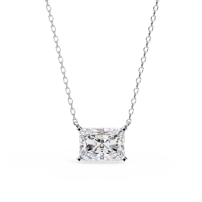Radiant-cut diamond with brilliant sparkle 925 SILVER (0.7 CT)