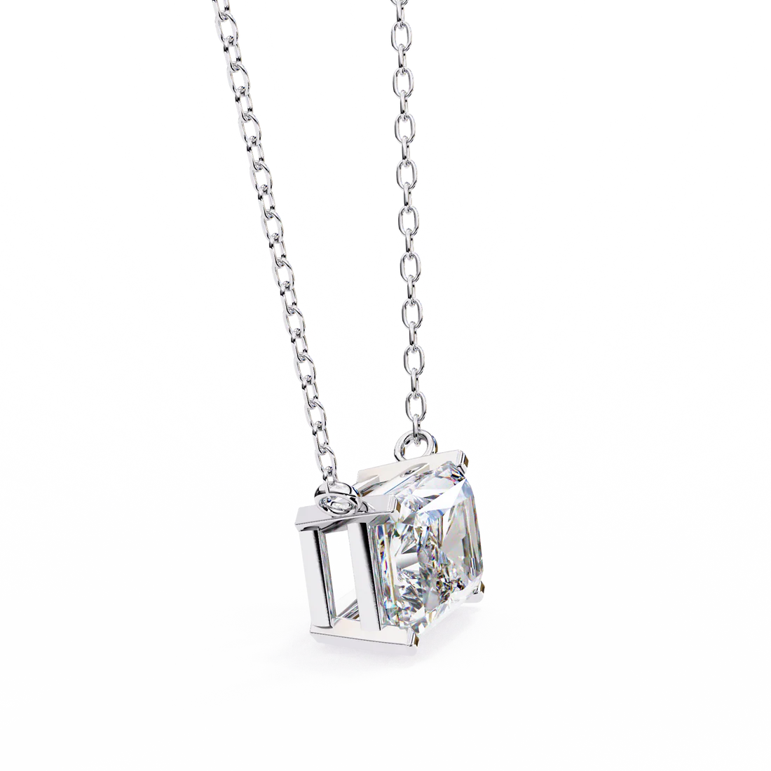 Radiant-cut diamond with brilliant sparkle 925 SILVER (0.7 CT)
