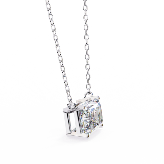 Radiant-cut diamond with brilliant sparkle 925 SILVER (0.7 CT)