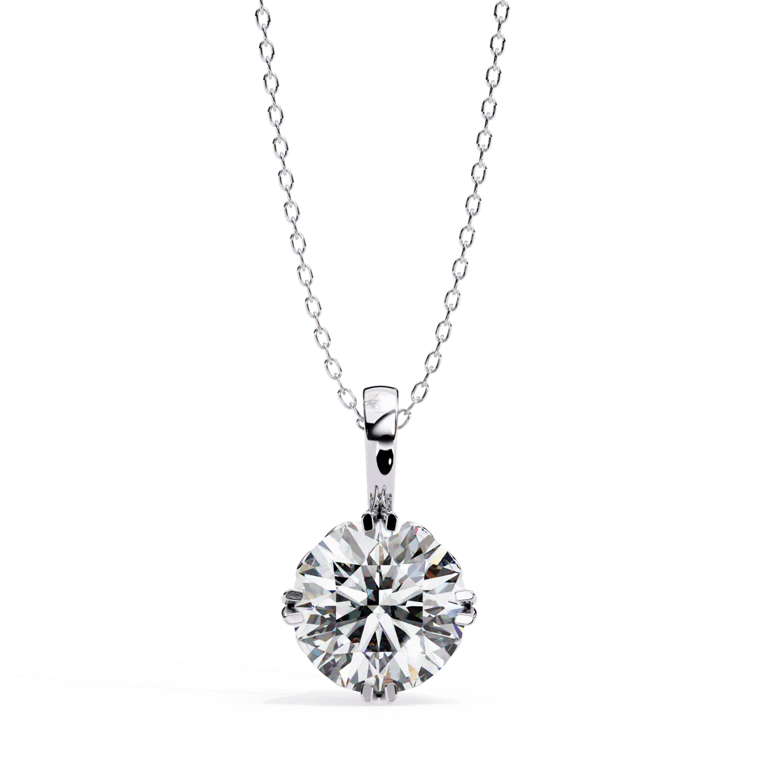 Timeless Solitaire Round Diamond Pendant – Minimalist Elegance in 925 Silver (1 CT)