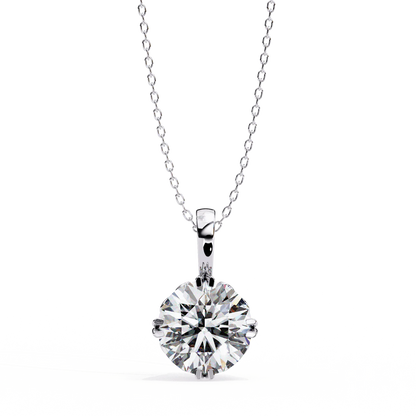 Timeless Solitaire Round Diamond Pendant – Minimalist Elegance in 925 Silver (1 CT)