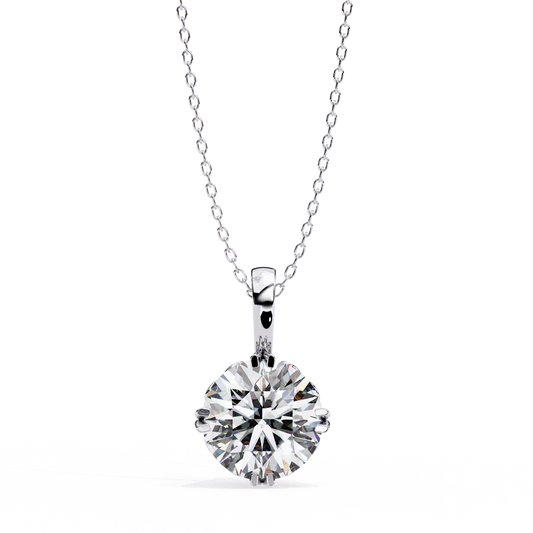 Timeless Solitaire Round Diamond Pendant – Minimalist Elegance in 925 Silver (1 CT)