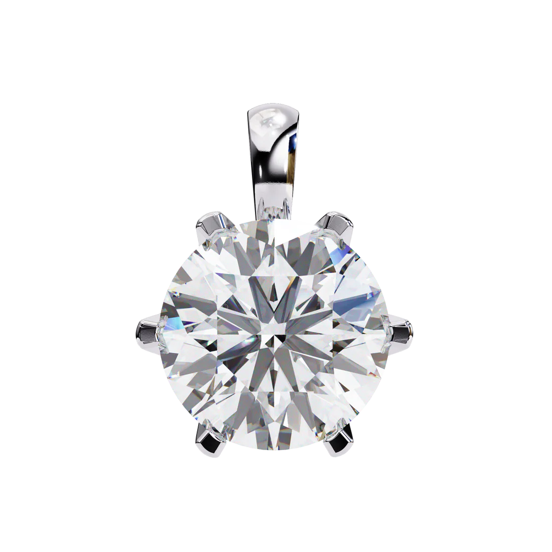 Classic Round Diamond Solitaire Pendant in 925 Silver (1CT)