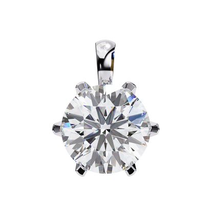 Classic Round Diamond Solitaire Pendant in 925 Silver (1CT)