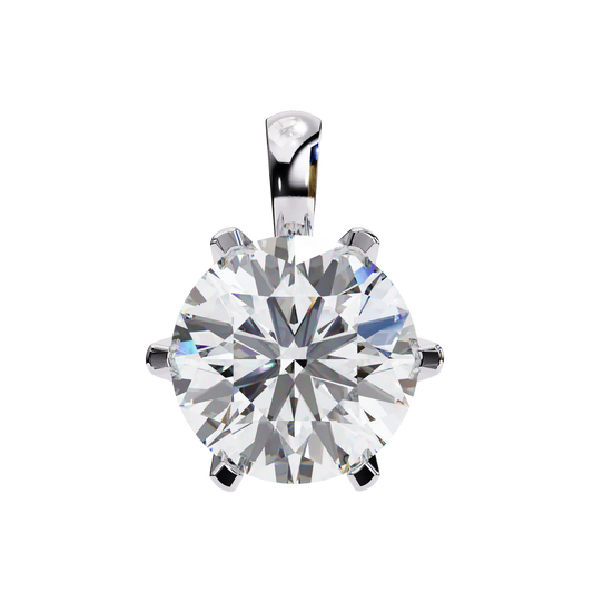Classic Round Diamond Solitaire Pendant in 925 Silver (1CT)