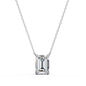Emerald-Cut Diamond Solitaire Pendant Necklace – Timeless Radiance in 925 Silver | Elegant Minimalist Jewelry (0.70 CT)