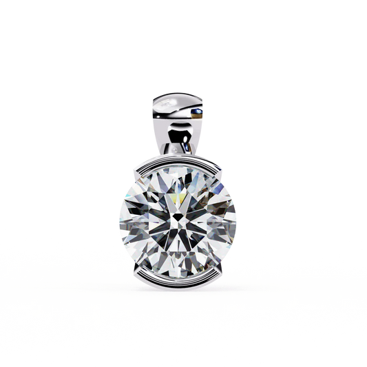 Timeless Round-Cut Solitaire Pendant Necklace in 925 Silver | Classic Minimalist Fine Jewelry