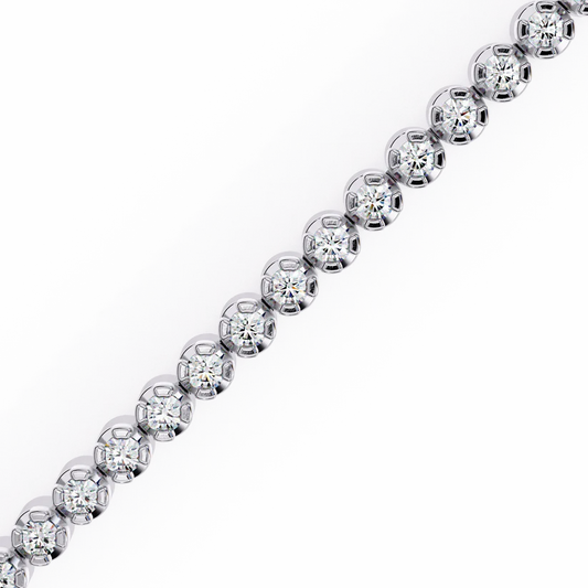 Elegant diamond tennis bracelet with round-cut stones, perfect for special occasions 925 Silver