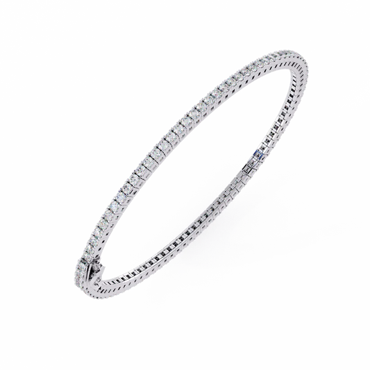 Elegant Diamond Tennis Bracelet Featuring Sparkling Round-Cut Diamonds In A Timeless Design 925 Silver